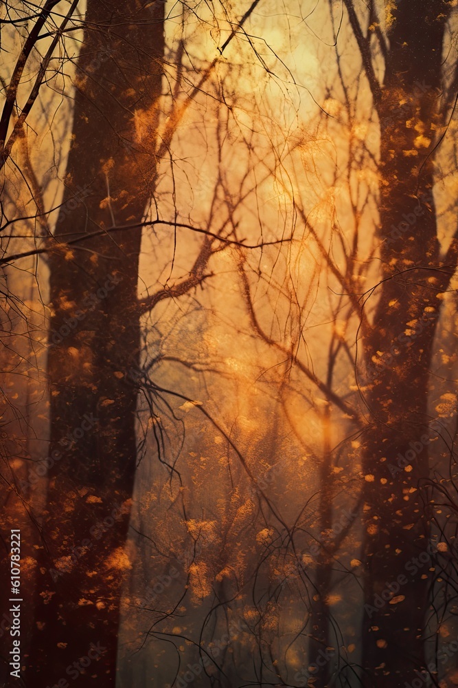 Obraz premium Autumn in the park. AI generated art illustration.