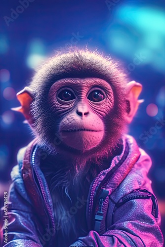 Wallpaper Mural Funny clown with a wig. AI generated art illustration. Torontodigital.ca