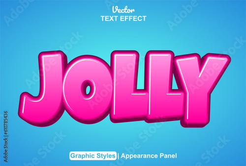 jolly text effect with graphic style and editable.