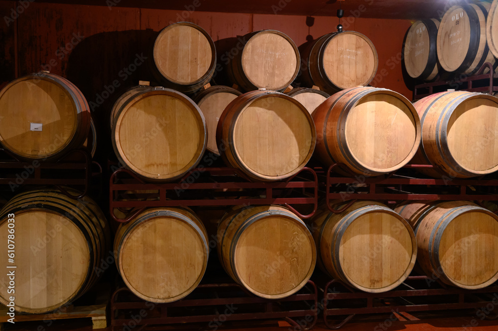 Production of fortified jerez, xeres, sherry wines in dark oak barrels in sherry triangle, Jerez la Frontera, El Puerto Santa Maria and Sanlucar Barrameda Andalusia, Spain Production of fortified jerez, xeres, sherry wines in dark oak barrels in sherry triangle, Jerez la Frontera, El Puerto Santa Maria and Sanlucar Barrameda Andalusia, Spain