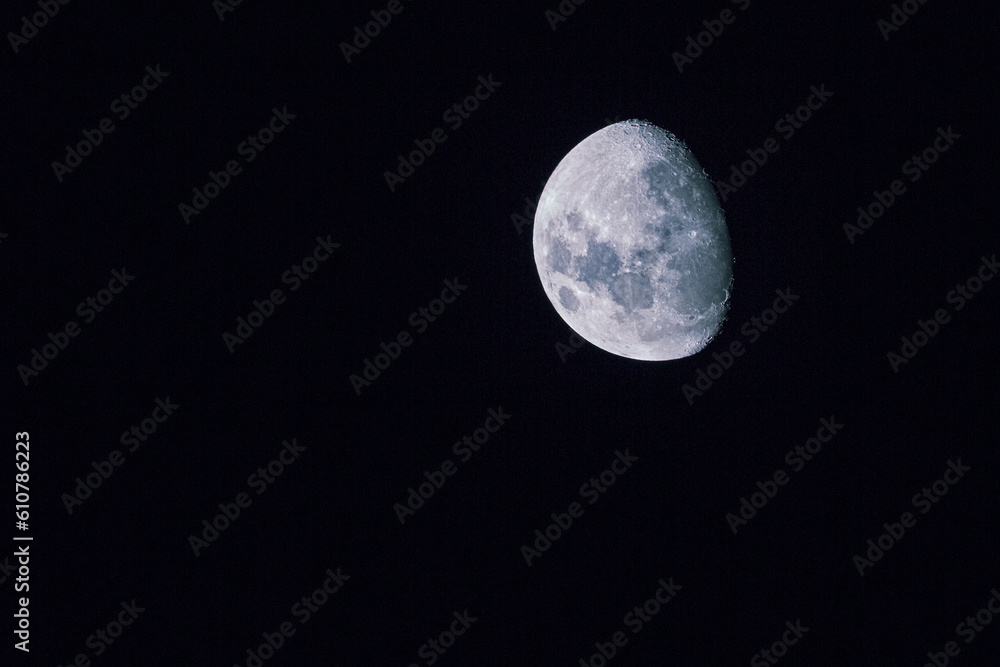 Fototapeta premium moon in the dark black night sky