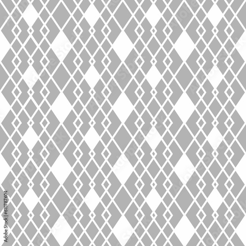 pattern with white rhombus on gray backdrop