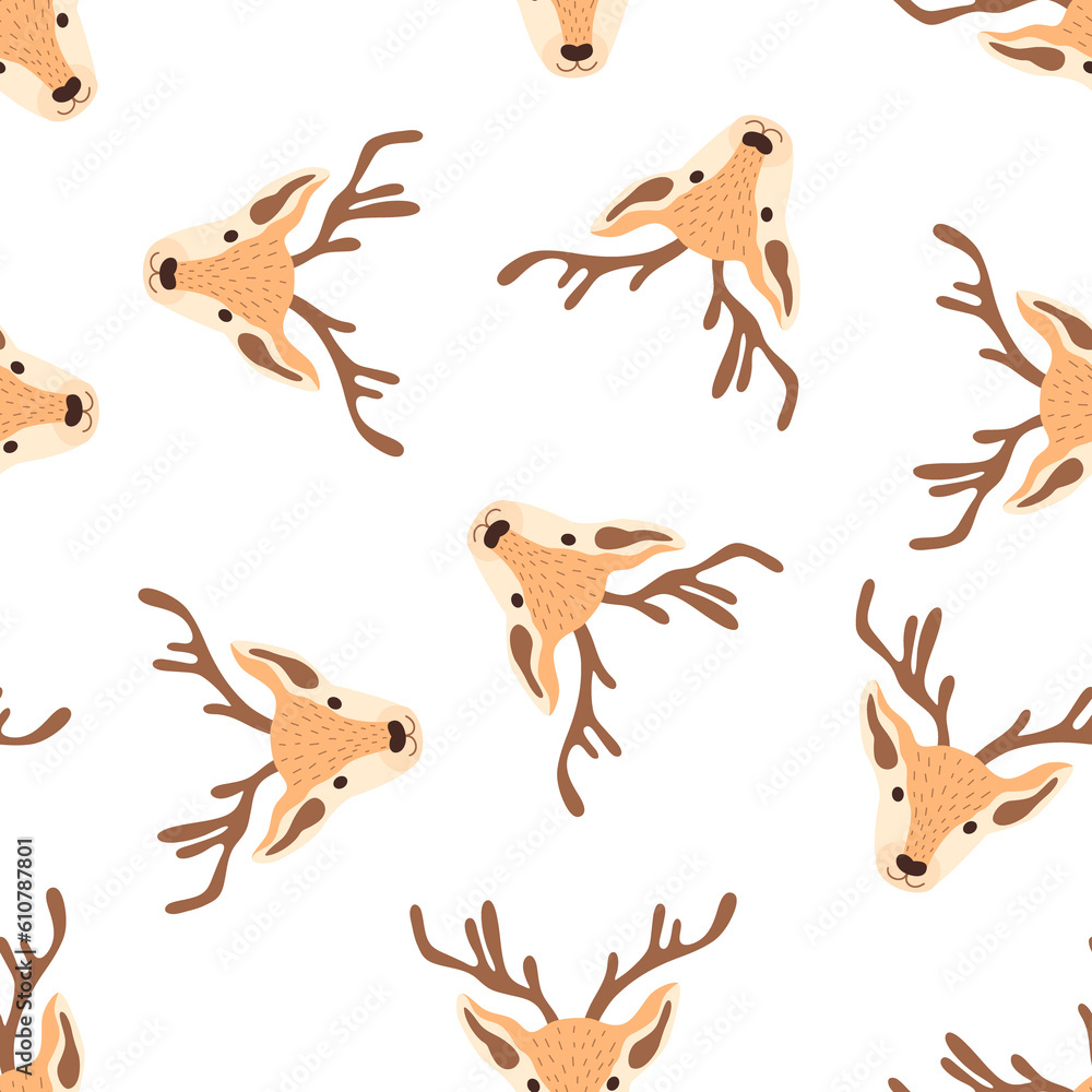 Seamless Christmas pattern with deer. Vector illustration Seamless Christmas pattern with deer. Vector illustration