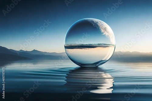Water bubble in the middle of the ocean