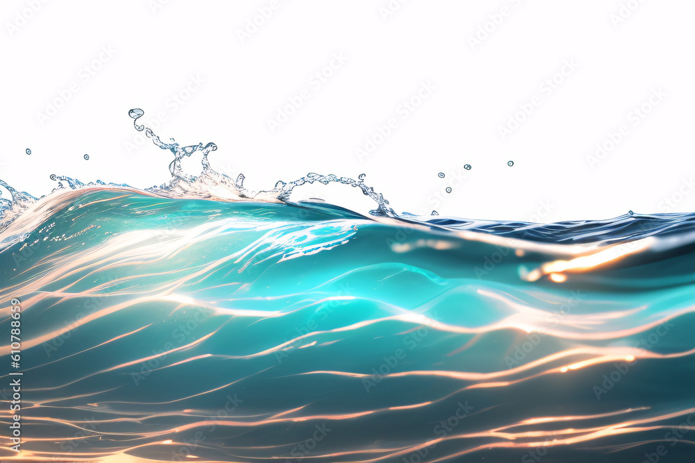 ocean water surface waves , isolated on transparent background cutout ...