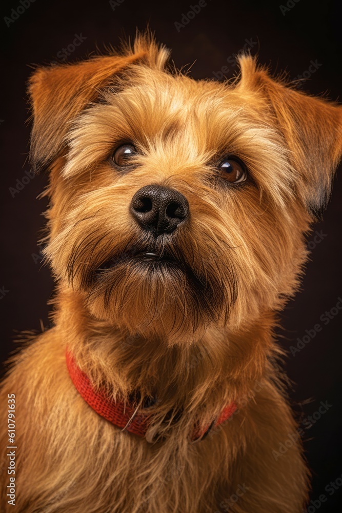 Studio portrait of a dog breed Norfolk Terrier. AI generated, human enhanced Studio portrait of a dog breed Norfolk Terrier. AI generated, human enhanced