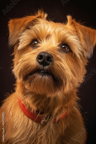 Studio portrait of a dog breed Norfolk Terrier. AI generated, human enhanced