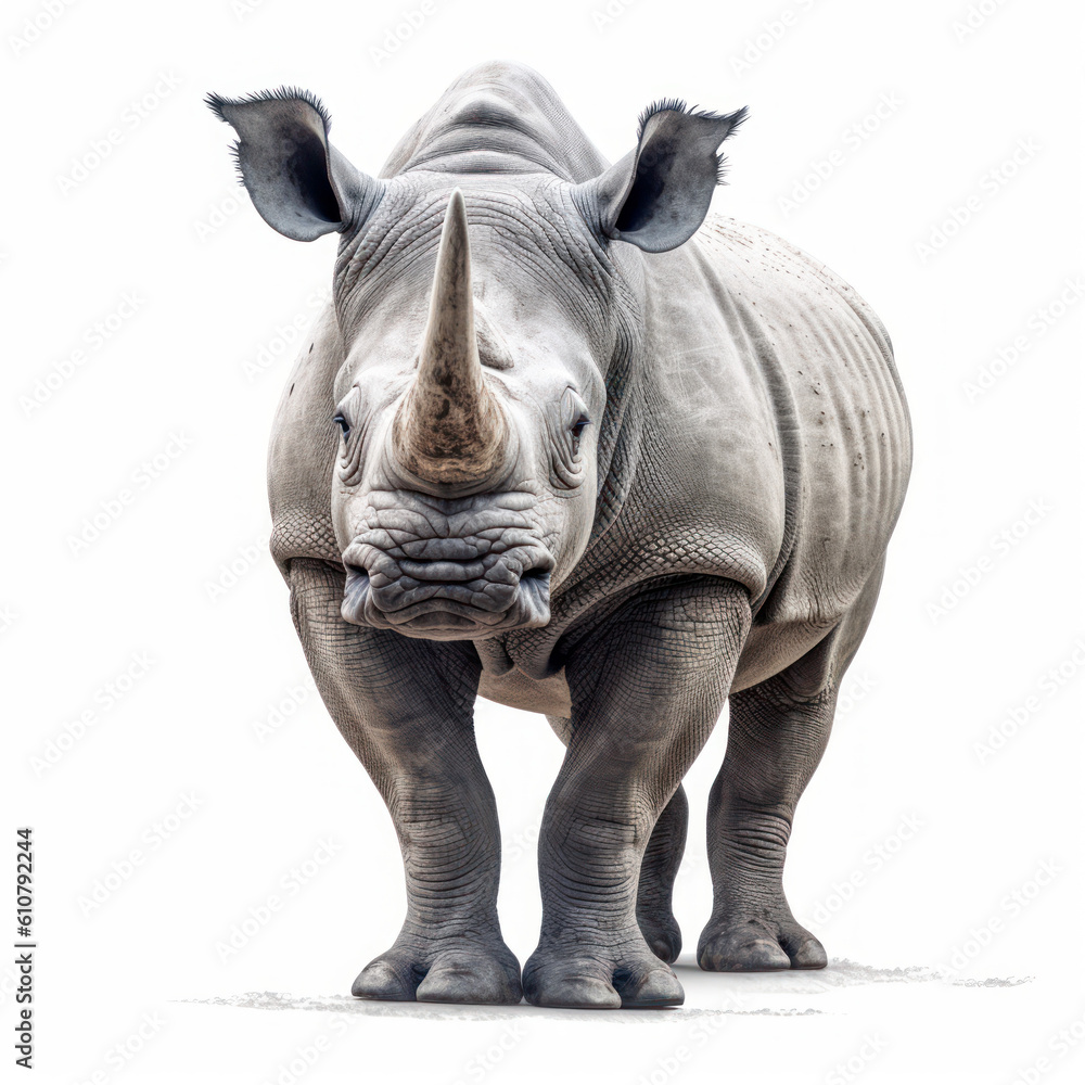 Fototapeta premium white rhinoceros isolated on white