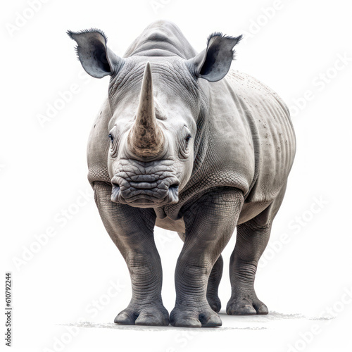 Canvastavla white rhinoceros isolated on white