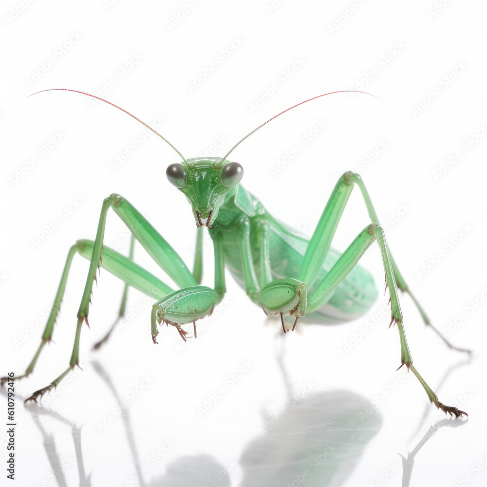 green praying mantis isolated on white green praying mantis isolated on white