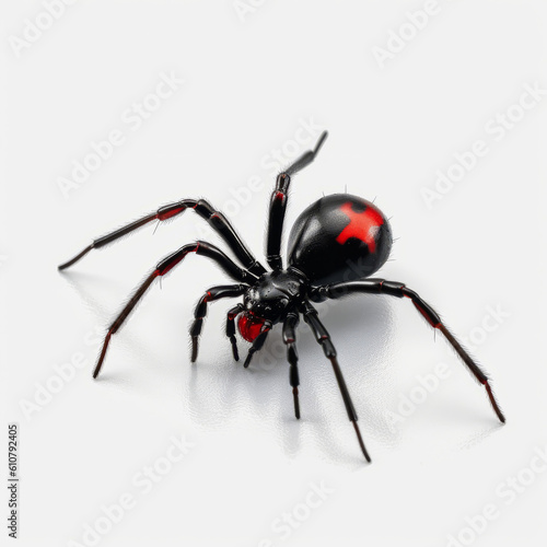 spider balck widow isolated on white background