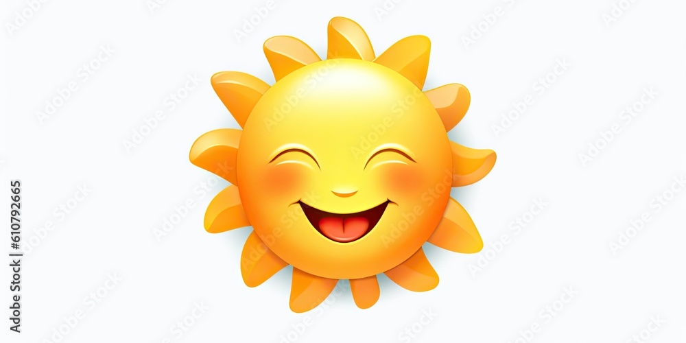 Cheerful Sunshine Emoji: Expressing Happiness Warmth and Positivity  Generative AI Digital Illustration Part#080623 