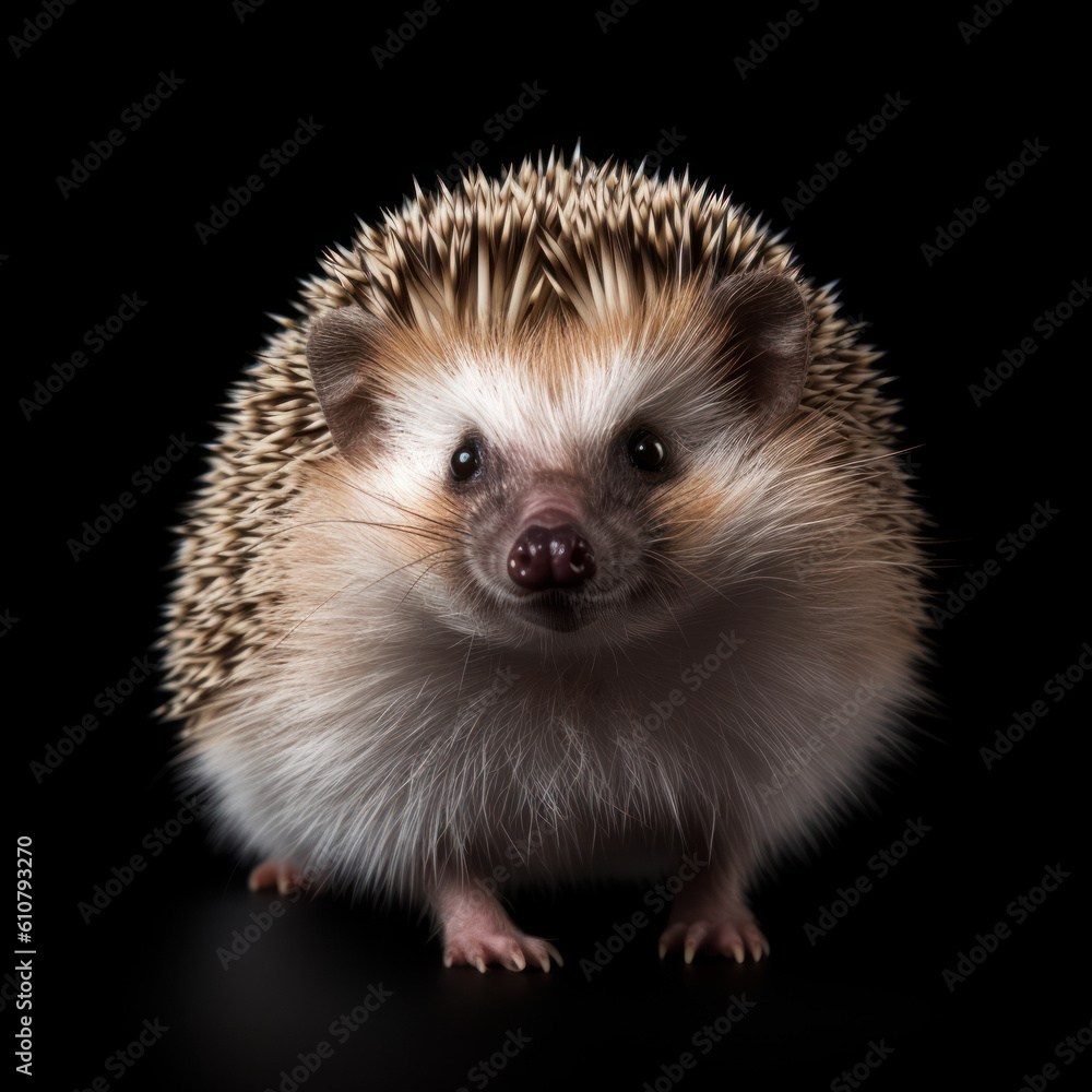 hedgehog on black background hedgehog on black background