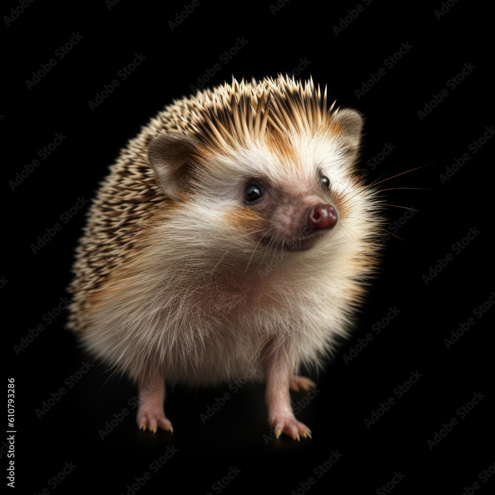 hedgehog on black background hedgehog on black background