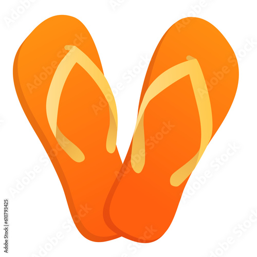 Colorful plastic flip flops isolated