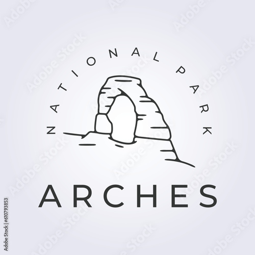 Fototapet Arches national park logo landmark icon vector illustration design