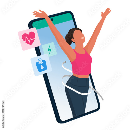 Sports and fitness app on smartphone