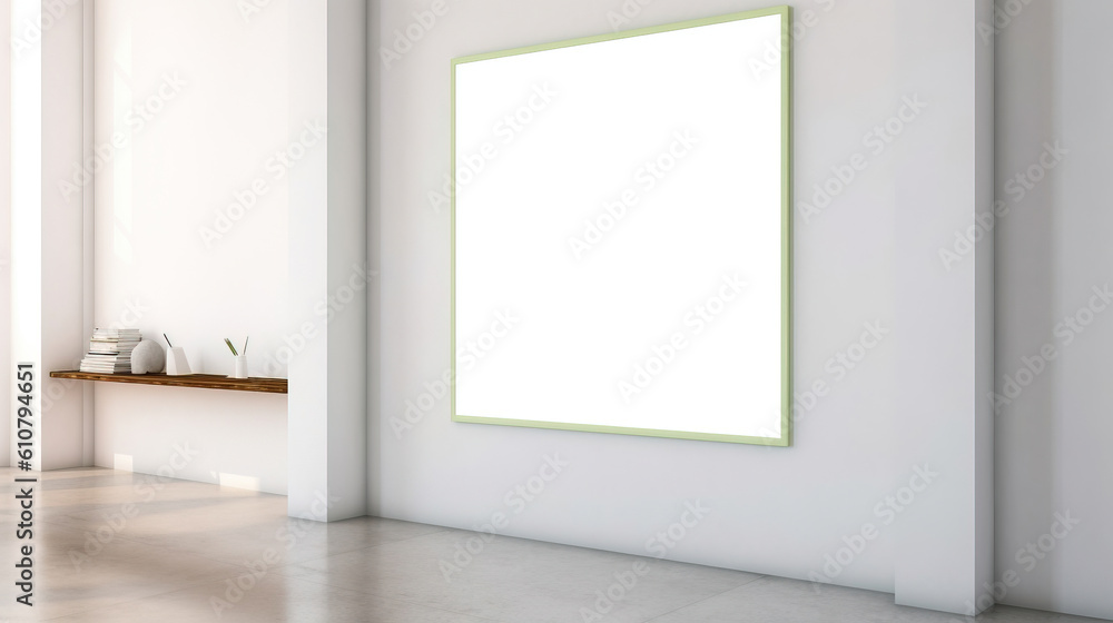Frame of empty canvas on wall Frame of empty canvas on wall