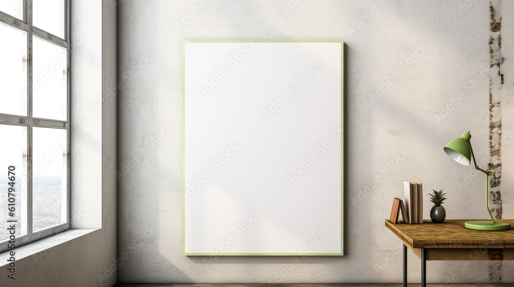 Frame of empty canvas on wall Frame of empty canvas on wall