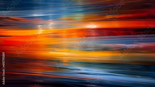 Abstraction featuring intentional camera movement, creating abstract streaks of color and light. AI generated