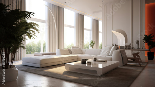 Modern living room. Minimalist design interior