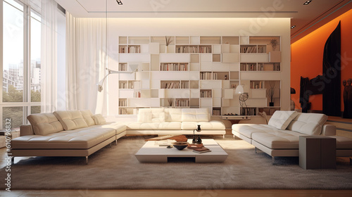 Modern living room. Minimalist design interior