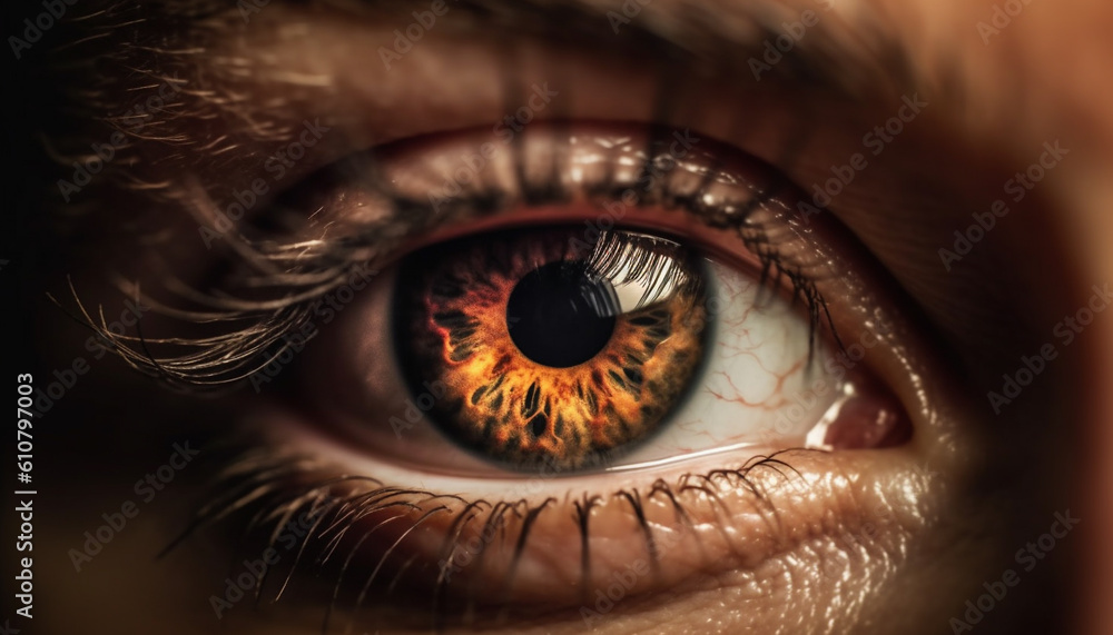 Abstract nature of human eye cornea, lens, and eyelash focus generated by AI Abstract nature of human eye cornea, lens, and eyelash focus generated by AI