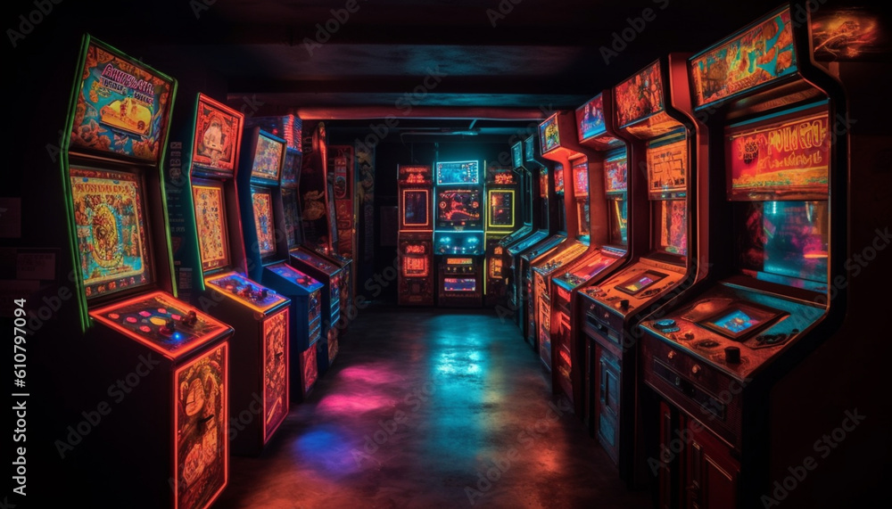 Spinning roulette wheel illuminates luxury casino modern machinery for chance generated by AI Spinning roulette wheel illuminates luxury casino modern machinery for chance generated by AI