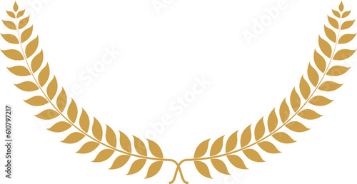 Golden Laurel Wreath Retro. Vintage Premium Quality Illustration