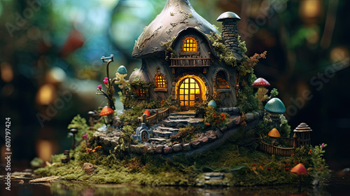 Illustration about fantasy fairy house - AI generated image © Ricardo Nóbrega
