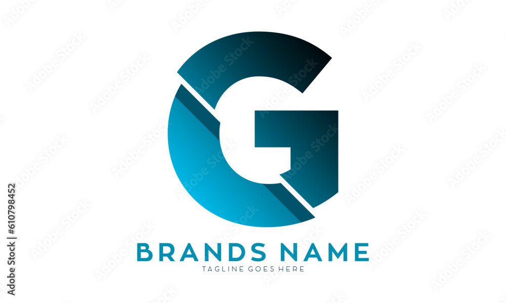 Letter G alphabet with fracture effect vector logo Letter G alphabet with fracture effect vector logo