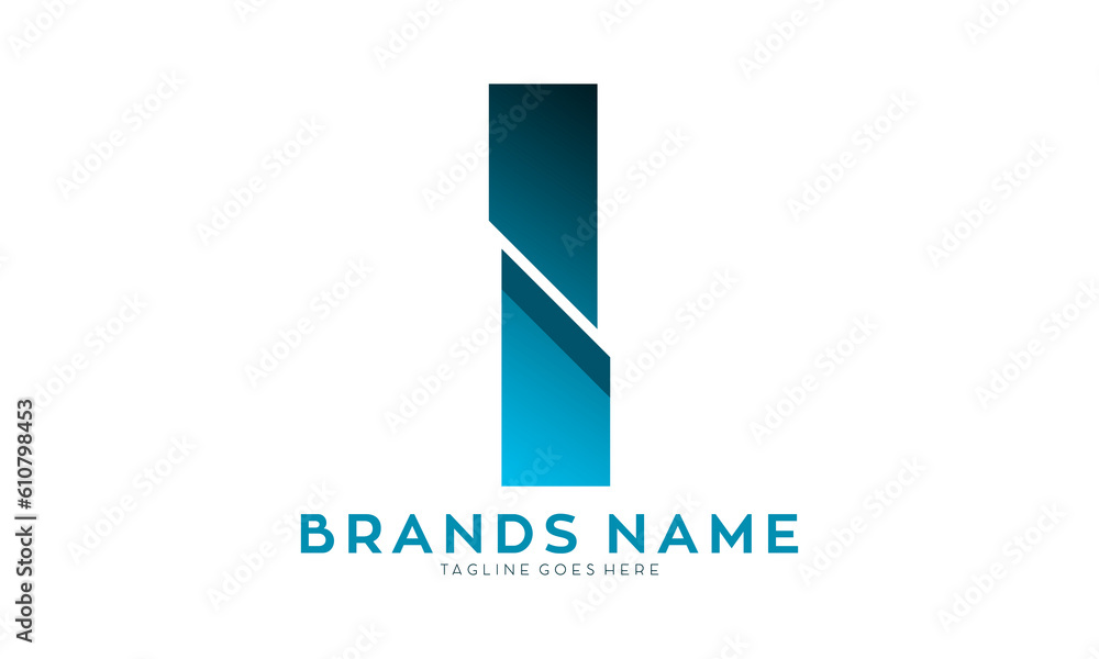 Letter I alphabet with fracture effect vector logo Letter I alphabet with fracture effect vector logo