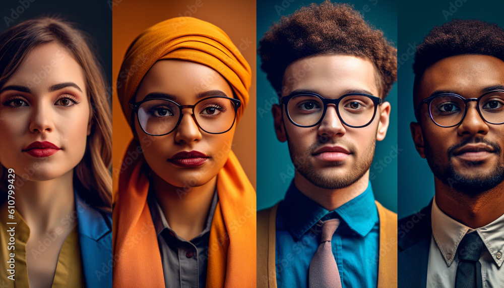 A multi ethnic group of successful business people looking confident generated by AI A multi ethnic group of successful business people looking confident generated by AI