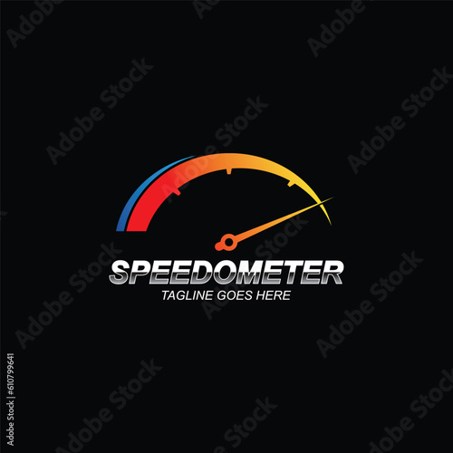 Speedometer Speed ​​Logo Template
