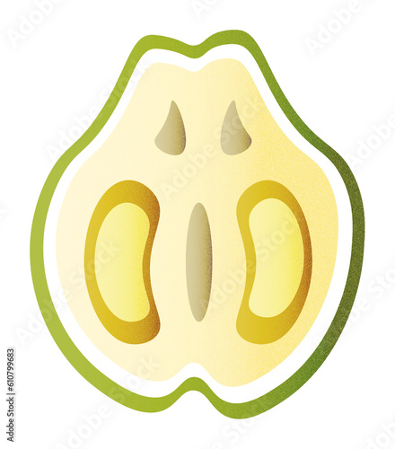 Zestaw ilustracji owoców gujawa | Owoce Fruit wector set illustration Fruits Icons Guava 