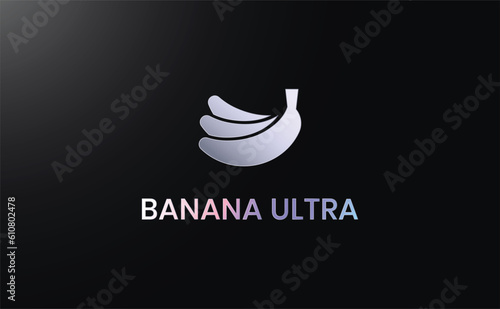 The Banana Ultra logo is a modern, minimalist design featuring a realistic banana with a gradient texture on a dark background. The logo is both eye-catching and memorable, and it perfectly captures 