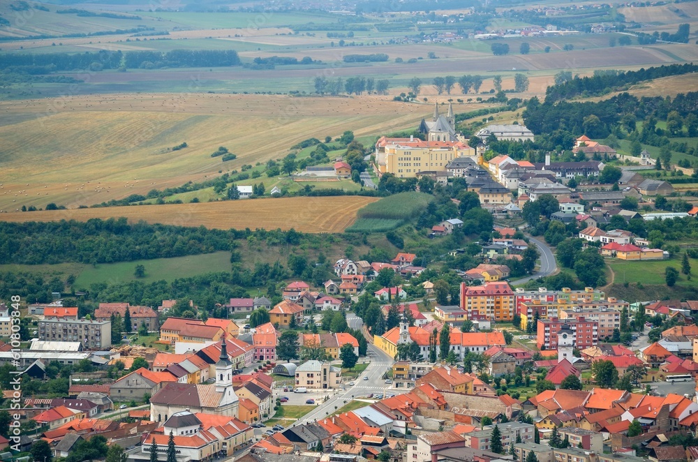 View from Spissky Hrad Castle on a Spisske Podhradie Town.