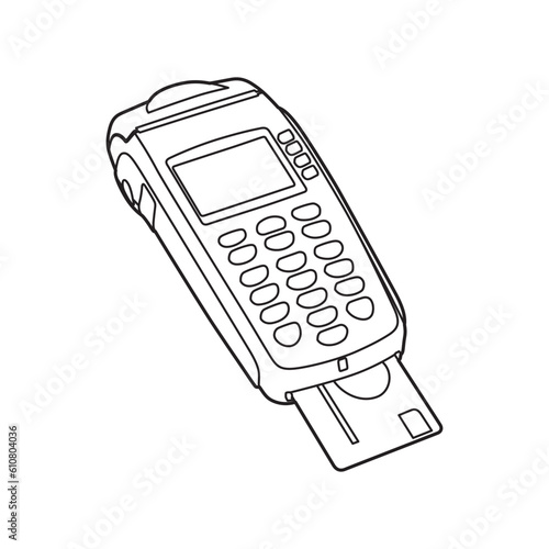 Payment device edc out line art