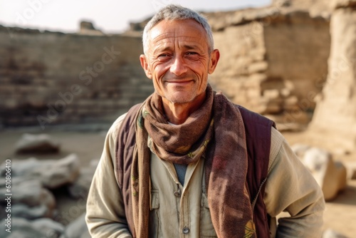 Portrait of a senior man in the ancient city of Petra, Jordan