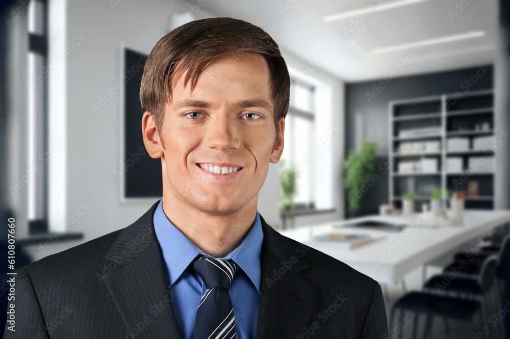 Successful business man investor works in office Successful business man investor works in office