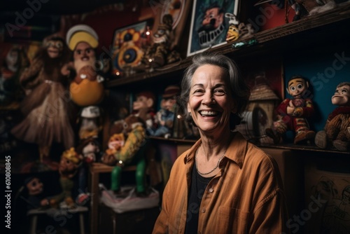 Portrait of a smiling senior woman in her home made souvenir shop © Leon Waltz