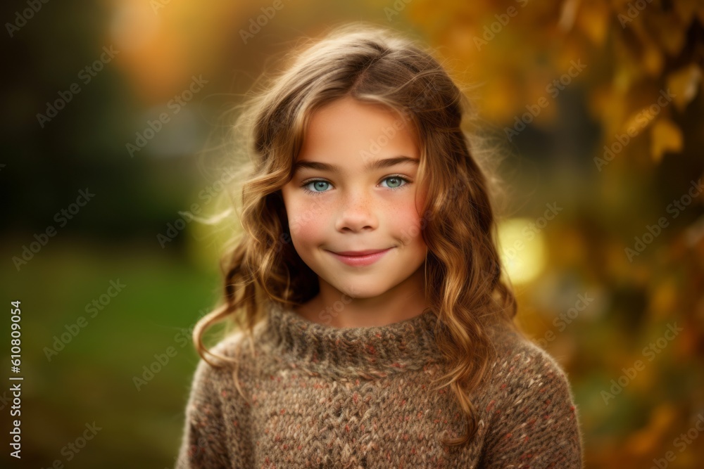 Portrait of a beautiful little girl in the autumn park. Beauty, fashion. Portrait of a beautiful little girl in the autumn park. Beauty, fashion.
