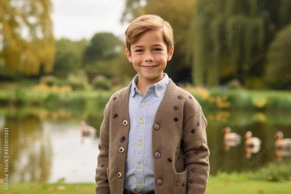 Portrait of a cute little boy in a park on a sunny autumn day Portrait of a cute little boy in a park on a sunny autumn day