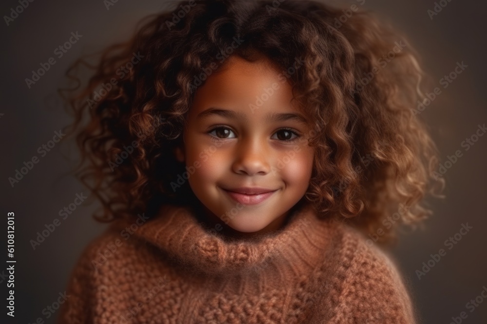 Portrait of a cute african american little girl with curly hair Portrait of a cute african american little girl with curly hair