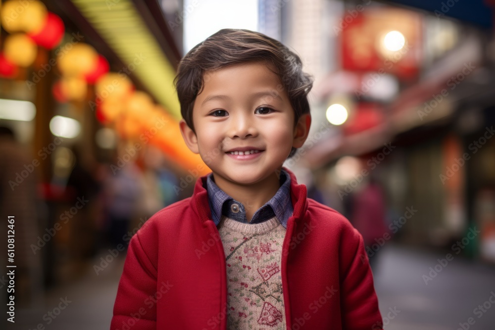 Portrait of a cute little boy in the streets of Tokyo, Japan Portrait of a cute little boy in the streets of Tokyo, Japan