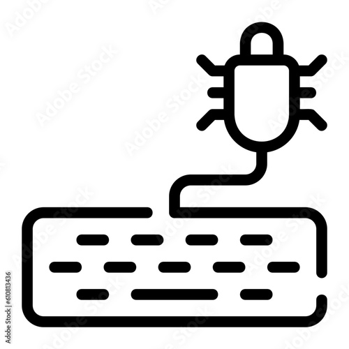 cyber attack line icon
