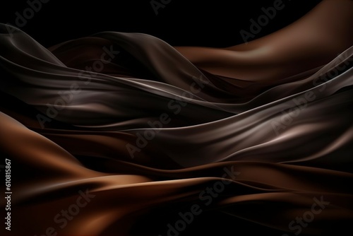 Background of various colors of billowing silk. Ai generated.