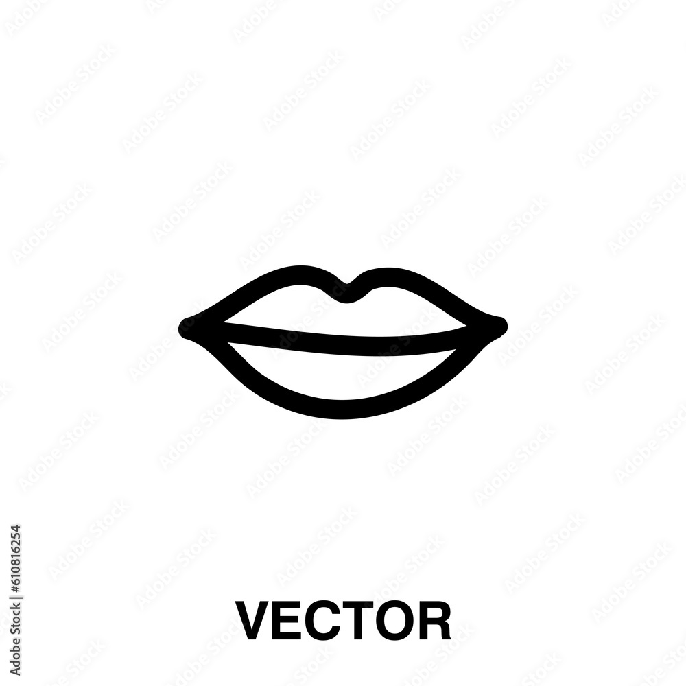 Outline icon of lips, Vector lips illustration on white background..eps Outline icon of lips, Vector lips illustration on white background..eps
