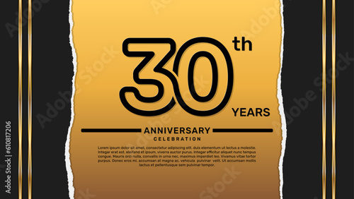 30 year anniversary celebration design template, vector template illustration
