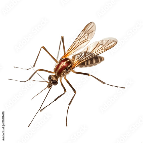 Malaria infected mosquito skin bite isolated on transparent background cutout